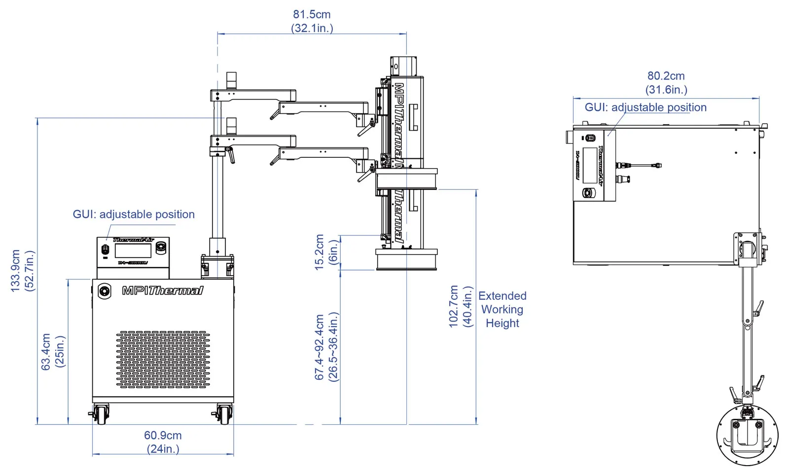TA-3000U-Spec-Chart Thermal Stream Dimensions